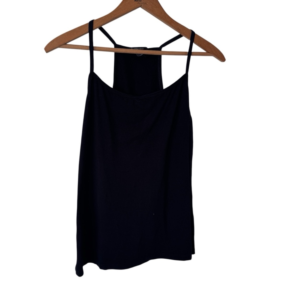 Eileen Fisher Tank Top Black Tencel Lyocell Racerback Stretch Cami Layering
